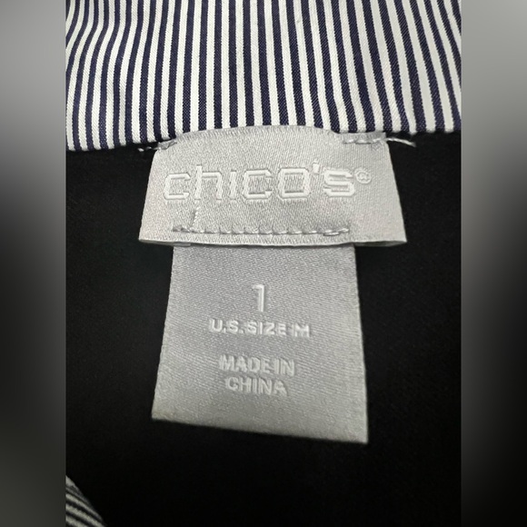 Chicos Womens Sweater Blouse, Size 1 (US M) Long Sleeve, Black w/stripes, NWT - Picture 13 of 15